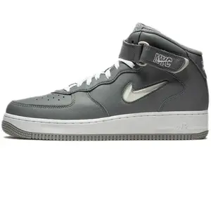 Basket Nike AIR FORCE MID JEWEL NYC - Gris - Cuir - Lacets - Adulte