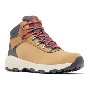 Columbia Women's Newton Wander, Waterproof Mid Rise Trekking and Hiking Boots, Elk/Sunset Red, 5.5