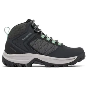 Columbia Women's Transverse Hike Waterproof, Waterproof Mid Rise Trekking and Hiking Boots, Black/Sage Leaf, 3