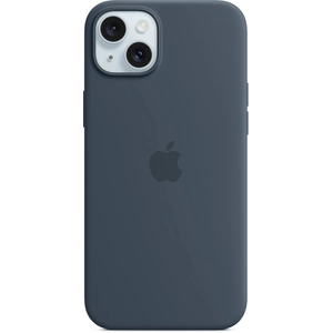 Apple Coque en silicone avec MagSafe pour iPhone 15 Plus Bleu orage pas cher