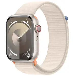Apple Watch Series 9 - 45mm Starlight Aluminium/Starlight Sport Loop pas cher