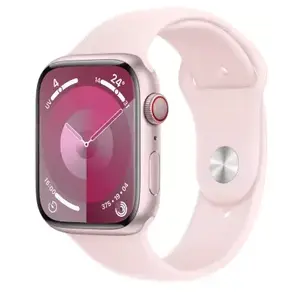 Apple Watch Series 9 LTE - 45mm Pink Aluminium/Light Pink Sport Band (... pas cher