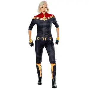Rubies Costume Captain Marvel pour femme Jumpsuit et 2 gants officiel Marvel pour carnaval, Noël, anniversaire, fête et HalloweenVendu paramazon