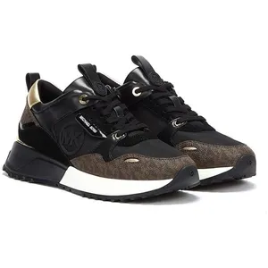 Michael Kors, Femmes, Baskets, Theo Trainer Dames Sneakers - Zwart - Maat 36, Noir, (36)