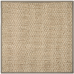 SAFAVIEH Natural Fiber Collection NF114P Tapis carré en jonc de mer avec bordure grise 91 x 0,9 mVendu paramazon