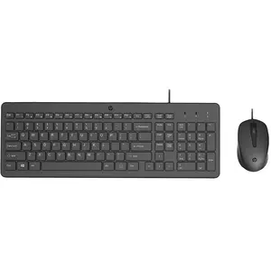 HP 150 Clavier Souris Filaire Clavier USB A Ports 12 Fn Touches 1600DPI Fonctionne avec Windows & Mac Silencieux QWERTZ Disposition Noir