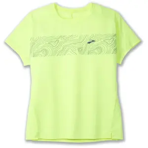 T-shirt Brooks Sprint Free 2.0 jaune à manches courtes, Taille S pas cher