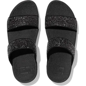 Sandalen FitFlop Lulu Slide - Glitter Zwart pas cher