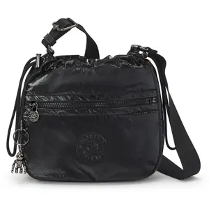 Kipling Sac Bandoulière Jamir Jet Black Glam Noir Petit Femme 70% Polyamide, 30% Polyurethane