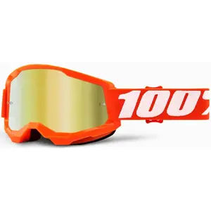 100% Strata 2 Motorcrossbril, wit-oranje voor man pas cher