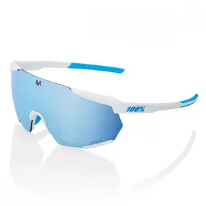 100percent 100% Racetrap 3.0 - Movistar Team White - HiPER Blue Multilayer Mirror Lens - WHITE - pas cher