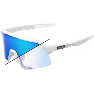 100%, Femmes, Lunettes de sport, S3 LE - Bastille (Blanc, Blue Mirror Photochromic), Bleu pas cher