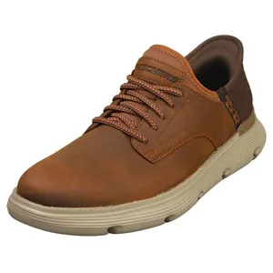 Skechers Skechers Slip-Ins Garza Pour Hommes - Baskets En Cuir Marron Foncé - 43