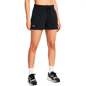 Under Armour Short en polaire Rival pour femme, Noir/blanc, M pas cher