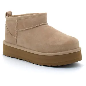 UGG Ugg Classic Ultra Mini Platform Sand (Gs) Unisex Bottes Beige Tail... pas cher