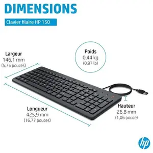 HP 150 - Clavier - Français - noir pas cher