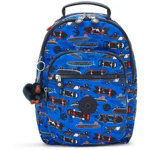 Kipling Sac À Dos Seoul S New Scate Prt S Bleu Petit Femme 62% Polyest... pas cher