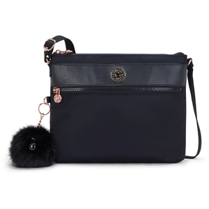 Kipling Sac Bandoulière Ambrosia Jet Black Satin Wk Noir Standard Femme 100% Polyamide