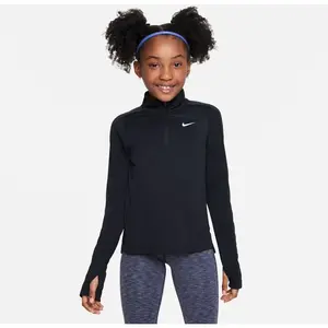 Nike Girls' Fitness Long Sleeve 1/2 Zip Top Junior - Black, Black 7-8Y pas cher