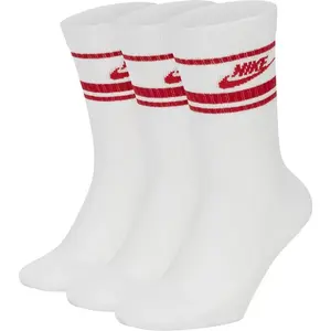 Nike Unisex Chaussettes U Nk Nsw Everyday Essential Cr, White/University Red/University Red, DX5089-102, M pas cher
