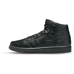 Nike Air Jordan 1 Mid - Maat 45 - Heren Sneakers - Zwart - Leer pas cher
