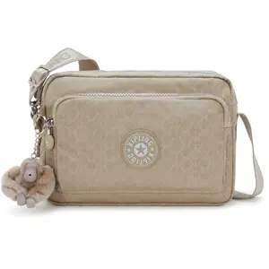 Kipling Sac Bandoulière Abanu M Zip Glorious Beige Silver Imprimé Standard Femme 60% Polyamide, 40% Recycled Polyamide