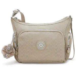 Kipling Sac Bandoulière Gabb S Glorious Beige Silver Imprimé Standard Femme 60% Polyamide, 40% Recycled Polyamide