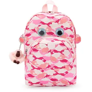Kipling Sac À Dos Faster Pink Palm Imprimé Petit Femme 100% Recycled Polyester pas cher