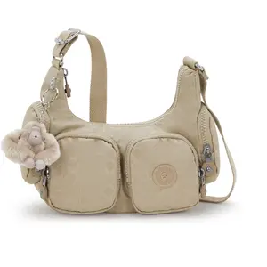 Kipling Sac Bandoulière Rikka Mini Signature Beige Embossed Petit Femm... pas cher