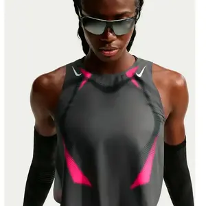 Nike Running AeroSwift Cropped Tank Top - Gris, Gris M pas cher