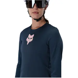 Fox, Femmes, Maillot de cyclisme, W Ranger LS Jersey Head (L), Bleu, L pas cher