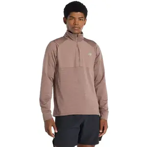 New Balance T-shirt à Manches Longues Avec Demi-zip Athletics Heat Grid pas cher