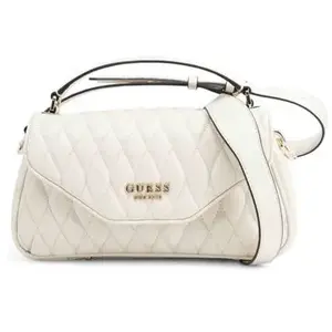GUESS Sac à épaule bandoulière crème pour femme - Valla Top Handle Flap Bag Bone 325186