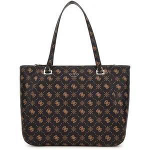 GUESS shopper met laptopvak Calebra Tote Bag Espresso Logo donkerbruin