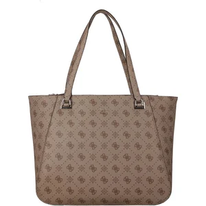 GUESS shopper met laptopvak Calebra Tote Bag Latte Logo LichtbruinVendu parbol