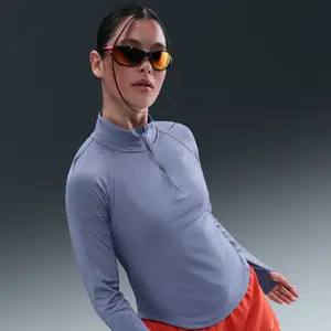 Maillot manches longues 1/4 zip femme Nike Tempo Flash Bleu 2XS