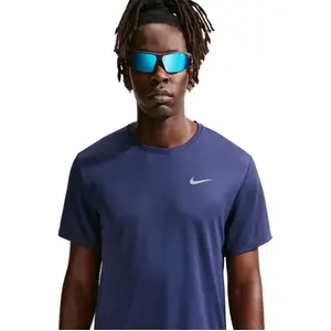 Nike Miler Dri-fit Heren Hardloop T-shirt Dv9315-410 - Kleur Blauw-multicolour - Maat XL