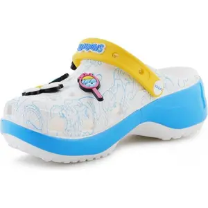 Klompen Crocs Smurfs Platform Clog Wit pas cher