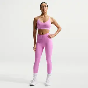Nike one dri-fit hr 7 8 tight in de kleur roze.