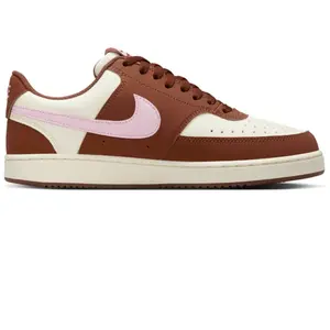 Femmes Nike Baskets basses Court Vision LOW Textile Lacets Plat - pearl/pink/brown 004 pas cher