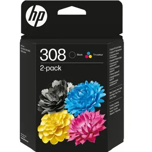 HP 308 originele 2-pack combo zwarte/driekleureninktcartridges pas cher
