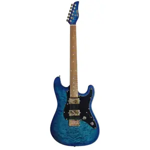 Zivix Jamstik Deluxe MIDI Guitar Blue Black Pickguard elektrische gitaar met hardshell case pas cher