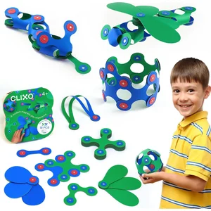 Comparateur de prix : Non communiqué Jeu de construction magnétique Clixo Itsy Pack 18 pièces Vert et Bleu