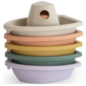 Mushie Lot de 5 jouets de bain Boats Rustic pas cher