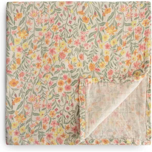 Mushie Maxi lange en coton Pastel Blooms (120 x 120 cm) pas cher