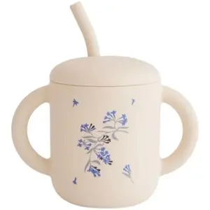 Mushie Tasse à paille Lilac Flowers pas cher