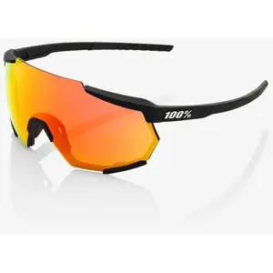 Lunettes 100% Racetrap Soft Tact Noir - Lentille Miroir Multicouche Hyper Rouge pas cher