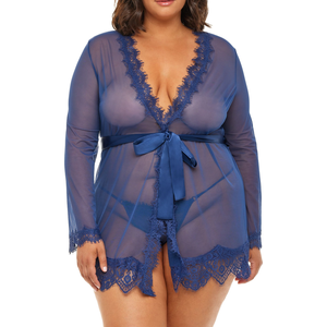 Déshabillé PROVENCE Bleu Grande Taille bleu XL/XXL pas cher