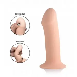 SQUEEZE-IT Gode phallique épais à presser - Chair - Beige pas cher