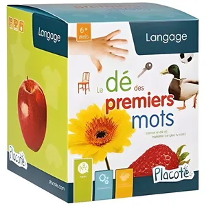Jeu éducatif pour enfants de 6 mois à 2 ans - Placote - Le dé des premiers mots - 60 photographies